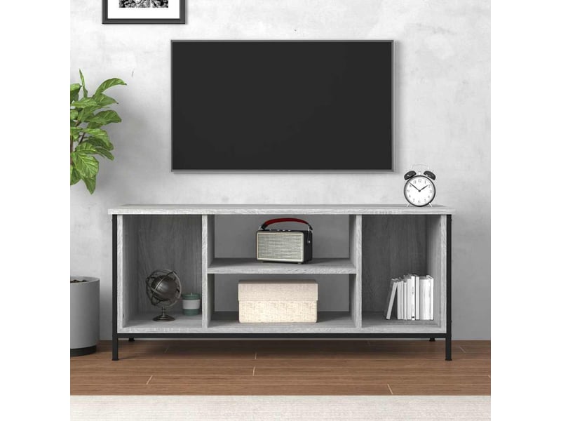  Meuble tv - banc tv - meuble de rangement sonoma gris 102x35x45 cm bois d'ingénierie  - Conforama C
