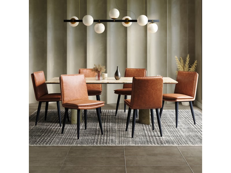  Lot de 6 chaises en pu coloris marron chaise marron - Conforama B