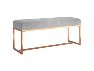 Banc chambre, banc de lit gris 110x36x45 cm velours