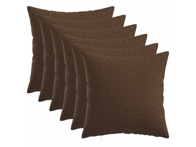  Lot de 6 coussins avec oreiller, coussins décoratifs heerlen marron tissu cf50729  - Conforama B