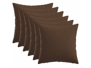 Lot de 6 coussins avec oreiller, coussins décoratifs heerlen marron tissu cf50729