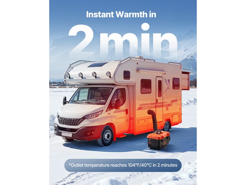  Vevor chauffage diesel 8 kw 4 l - réchauffeur de stationnement 12 v24 v et 220 v pour camping-car et camion XMZ-TB30 - Conforama C