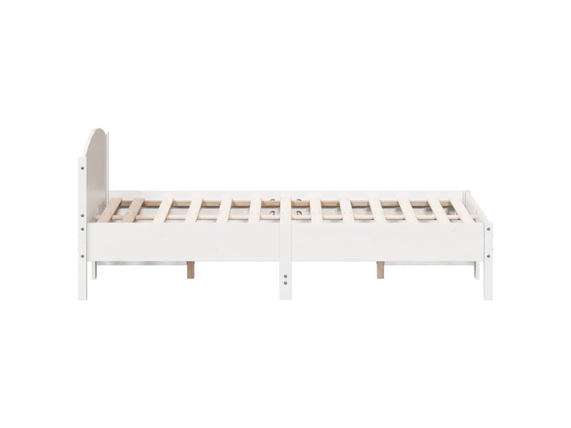  Lit double- lit adulte -  cadre de lit sans matelas blanc 135x190 cm bois de pin massif  - Conforama D