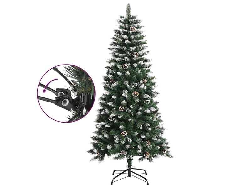  Sapin de noël artificiel, arbre de noël avec support vert 120 cm pvc  - Conforama C