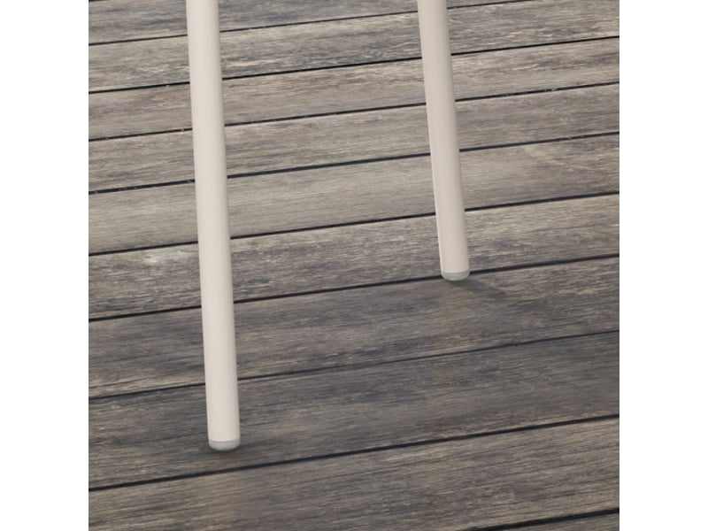 Lot de 4 chaises de jardin empilables avec dossier et accoudoirs, capacité 120 kg, gris, idéales pour balcon et terrasse  - Conforama W