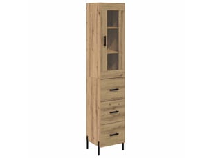 Buffet - haut armoire chêne artisanal 34,5 x 34 x 180 cm