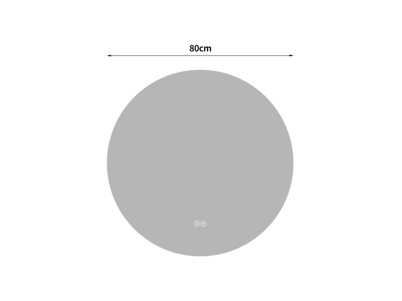  Miroir led rond de salle de bain 80x80x3 cm anti-buée argenté  - Conforama E