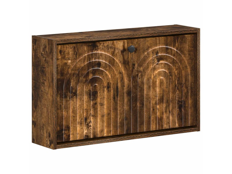  Meuble à chaussures mural, armoire à chaussures alkmaar 71x17x43 cm chêne fumé  - Conforama A