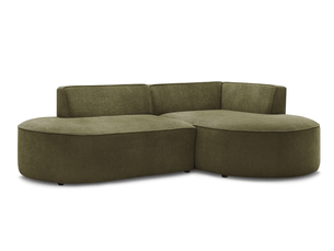 Canapé d'angle droit fixe BOBOCHIC ROUSSEAU 4 places Tissu Vert