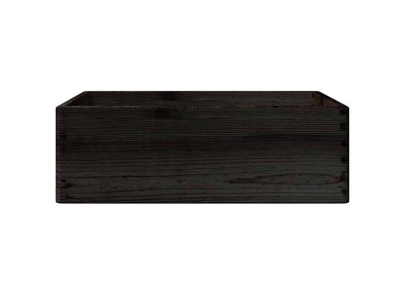  Boîte de rangement, coffre de rangement avec poignées noir 40x30x13 cm bois de pin massif  - Conforama D