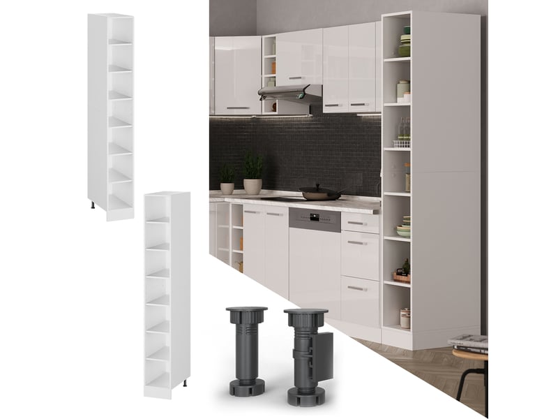  Vicco etagère de cuisine, blancblanc, 30cm avec 7 compartiments  - Conforama C
