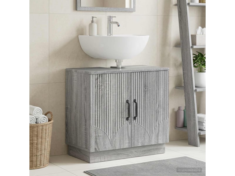 Meuble sous lavabo de salle de bain hoorn sonoma gris cf64916 - Conforama B