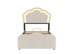 Lit coffre 90x200 cm SOGEU   coloris beige