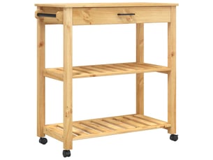 Desserte de cuisine, chariot de rangement monza 84x40x88,5 cm bois massif de pin shl70523