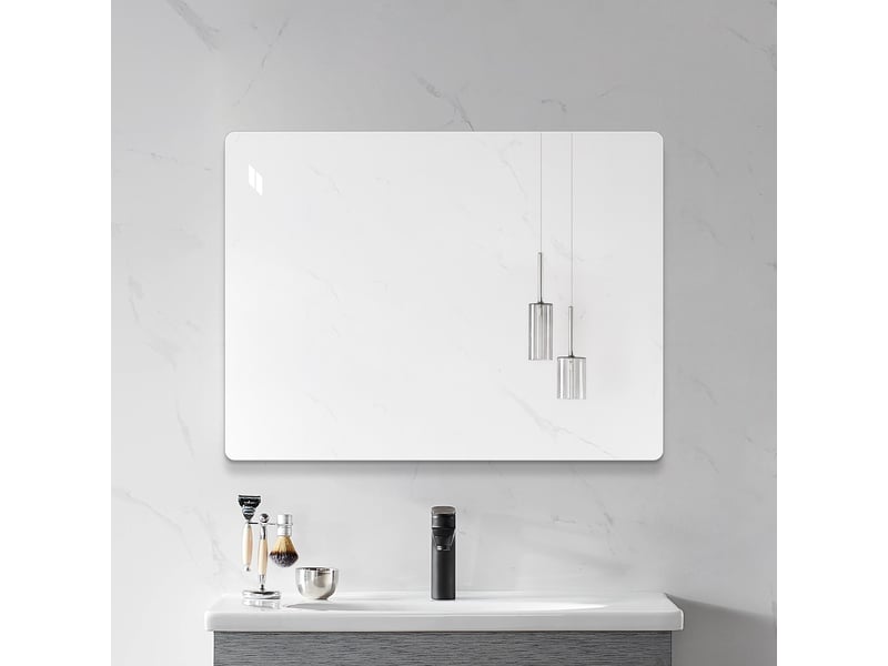  Miroir mural sans cadre 100 x 75 cm verre argenté fixation horizontale ou verticale W3700P436497 - Conforama B
