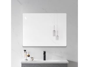Miroir mural sans cadre 100 x 75 cm verre argenté fixation horizontale ou verticale