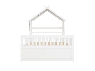 Lit gigogne 140x200 cm BLACKCOLORS coloris blanc