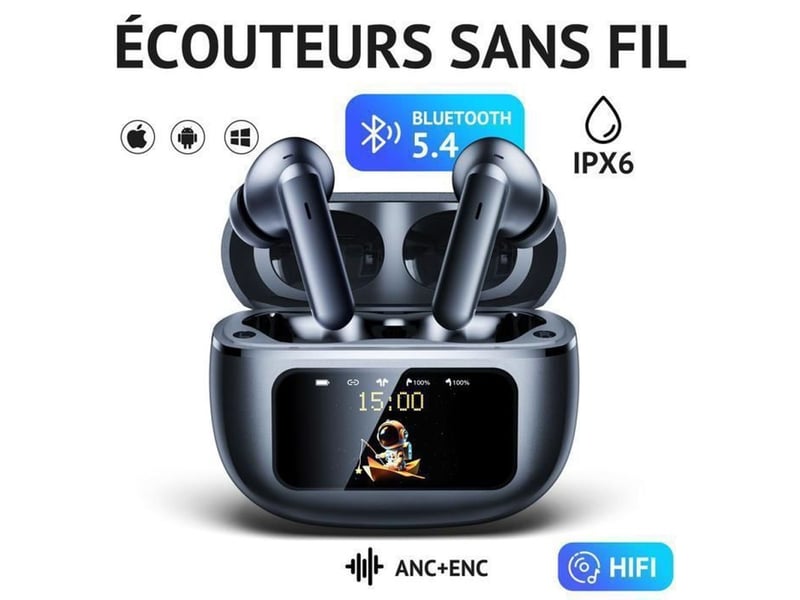  Ecouteurs true wireless anc bluetooth 5.4 noir 13 mm hifi appels hd avec etui ipx7 40h 176665_AAAAS09859_6_DROPFR - Conforama C