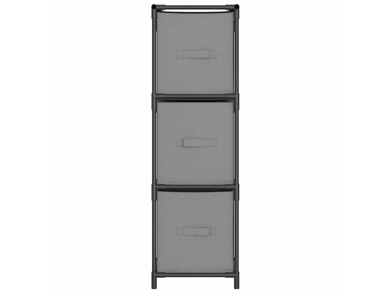  Armoire de rangement 3 tiroirs en tissu gris 34x34x101 cm acier  - Conforama C