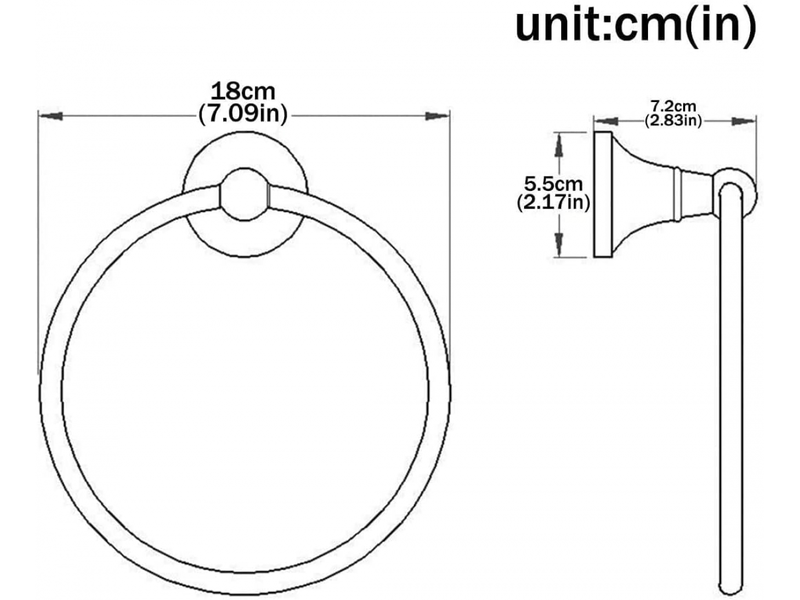  Anneau porte-serviette rond en laiton pour porte-serviette de salle de bain serviette de bain suspendu fixé au mur, blanc  - Conforama B