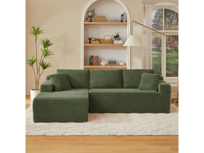 Canapé sectionnel modulaire l-shape 3 places cloud en mousse mémoire avec méridienne xxl - Conforama B