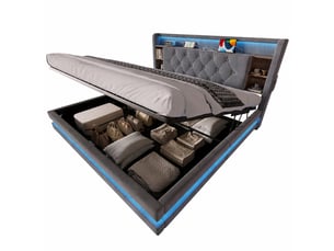 Lit coffre 160x200 cm coloris gris