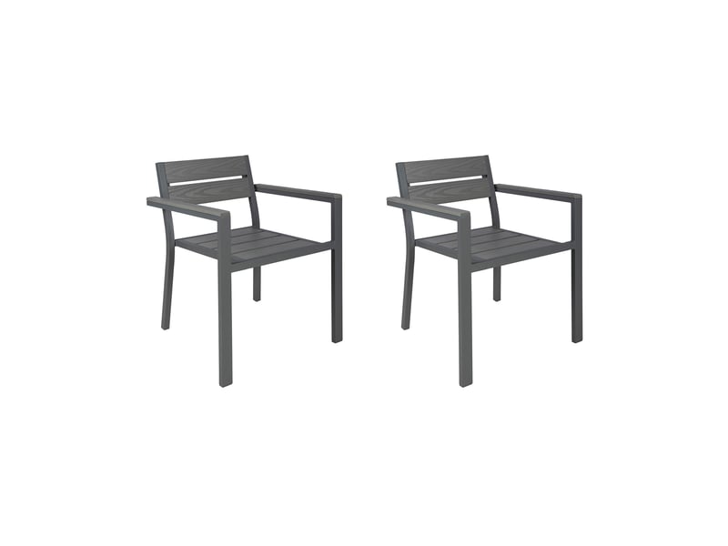 Lot de 2 fauteuils en aluminium et bois gris - Conforama A