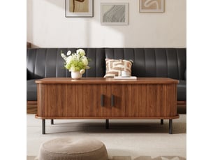 Table basse ovale coloris marron <strong></strong> <strong></strong> - 50 cmx100 cm