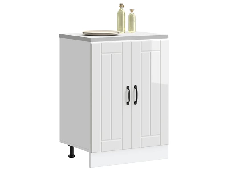  Meuble de cuisine, meuble de base de lavabo blanc brillant bois ingénierie  - Conforama C
