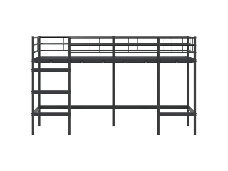 Lit mezzanine pour enfants - lit jeune noir 90 x 190 cm acier  - Conforama E