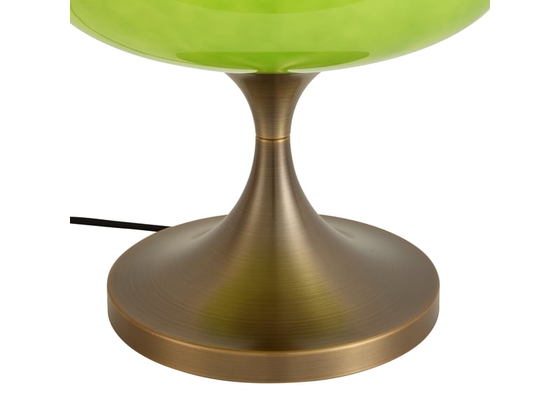  Retro tafellamp donker brons met groene glazen kap 31cm - glaze  - Conforama D