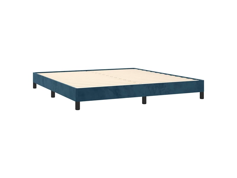  Lit double- lit adulte -  cadre de lit sans matelas bleu foncé 160x200 cm velours  - Conforama C