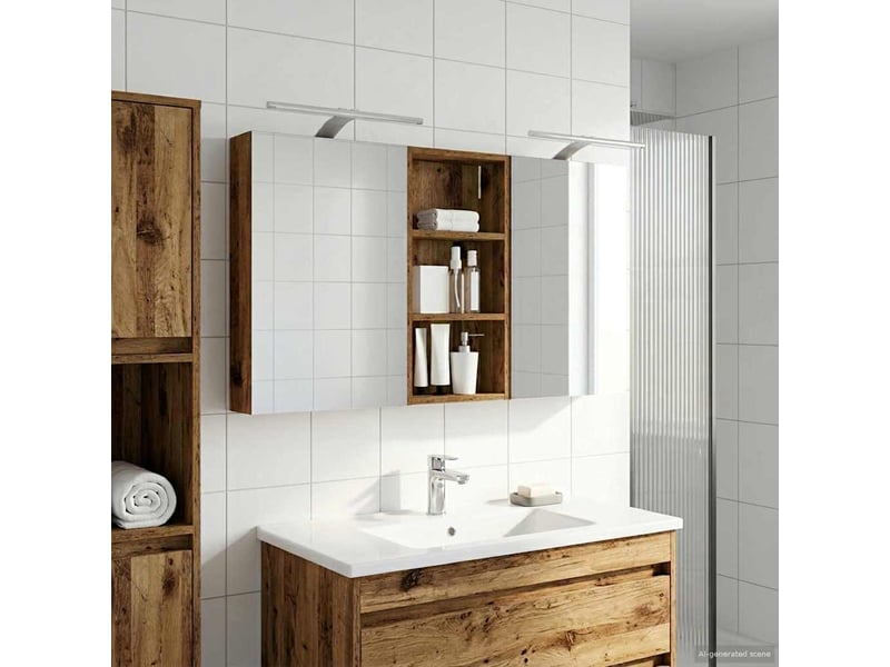 Ensemble de meubles de salle de bain 3 pcs 110x10.5x60.5 cm shl1463 - Conforama D