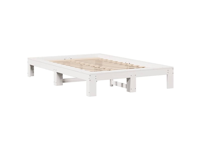  Lit double- lit adulte -  cadre de lit sans matelas blanc 120x190 cm bois de pin massif  - Conforama D