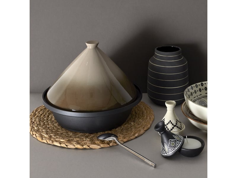 Kamberg Tajine 30 Cm Fonte Aluminium - Revêtement Pierre, Induction, Couvercle Céramique