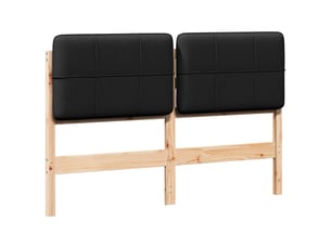 Tête de lit capitonnée marron et noir 135 cm pin massif shl16535
