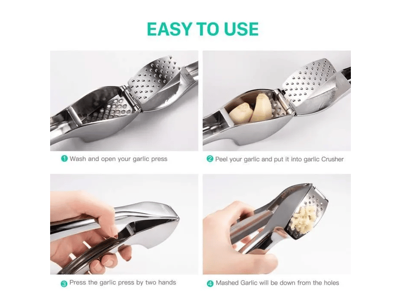 Ecrase ail manuel, extra fort et durable presse-ail, garlic press, hachoir à gingembre - Conforama E