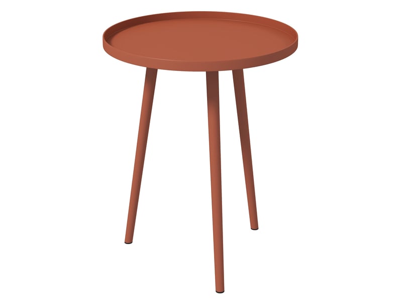  Table basse de jardin ronde, table d'appoint acier rouge 40x40x50cm  - Conforama A