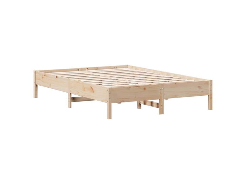  Lit double- lit adulte -  cadre de lit sans matelas 120x200 cm bois de pin massif  - Conforama A