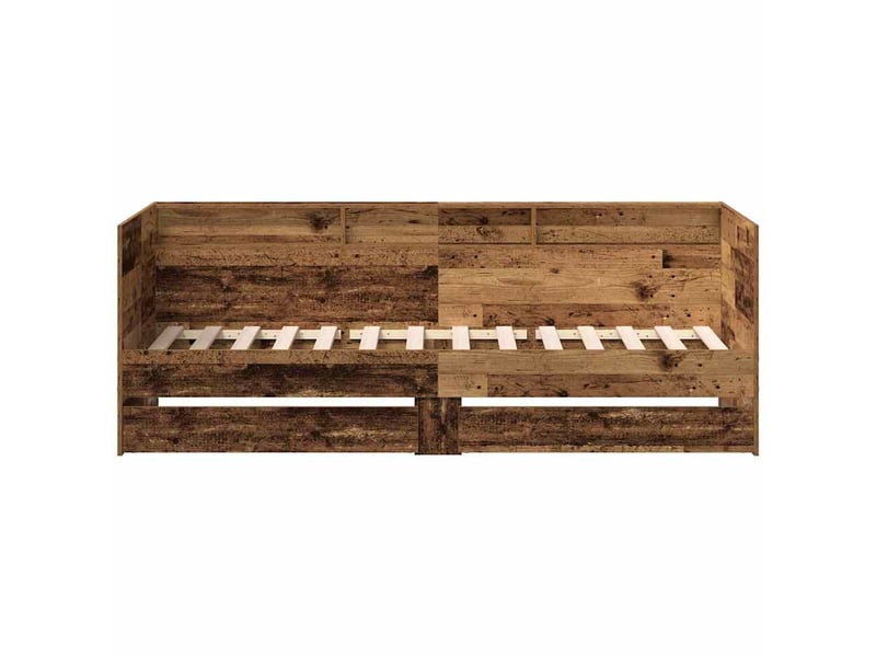  Lit simple- lit adulte -  lit d'appoint bois ancien 90 x 190 cm bois d'ingénierie  - Conforama C