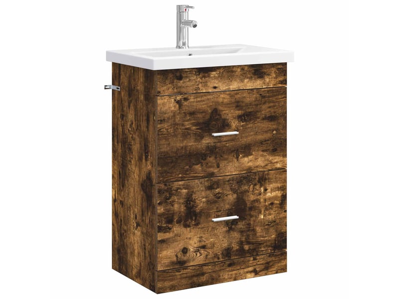 Ensemble de mobilier de salle de bain chêne fumé shl4344  - Conforama A