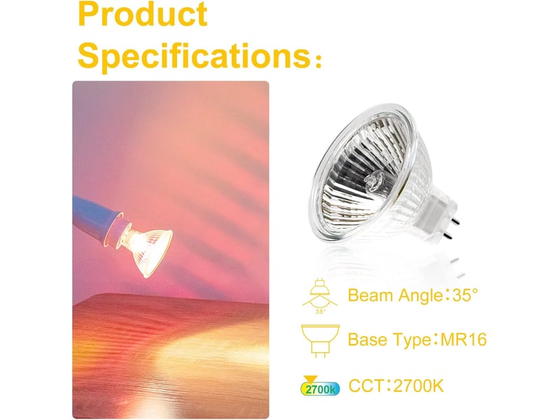  12 ampoules mr16 12v 35w - dimmable verre  - Conforama D