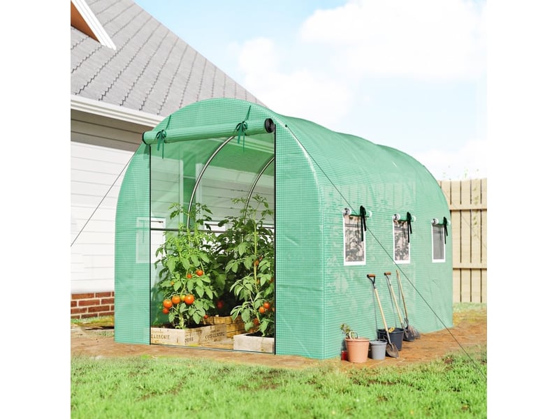  Serre de jardin 300x200x200 cm 2 portes enroulables vert  - Conforama B