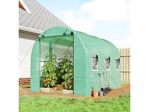Serre de jardin 300x200x200 cm 2 portes enroulables vert