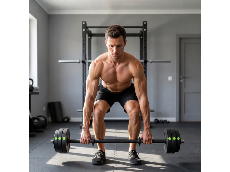  Ensemble d'haltères réglables 4 en 1 de 15 kg avec barres de connexion et poignées antidérapantes pour salle de sport à domicile - noir  - Conforama D