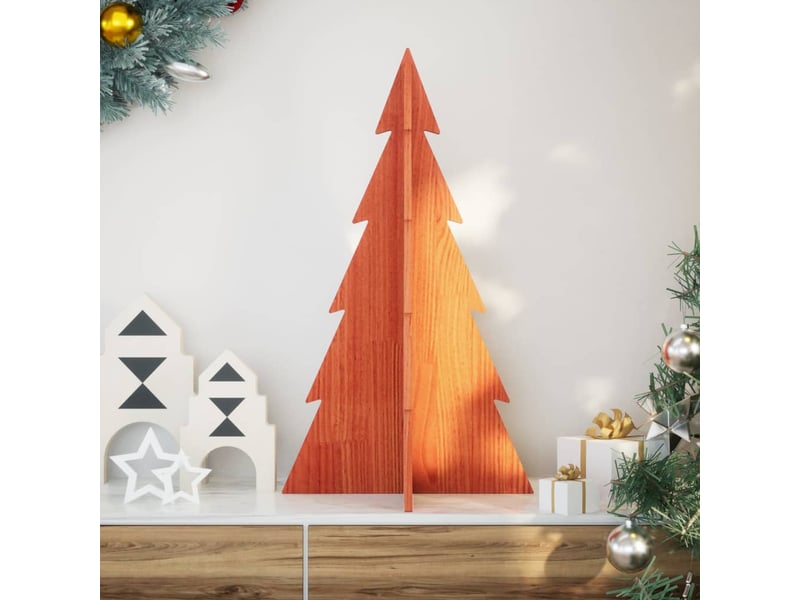  Arbre de noël, sapin de noël en bois pour décoration 80 cm bois de pin massif shl6357  - Conforama B