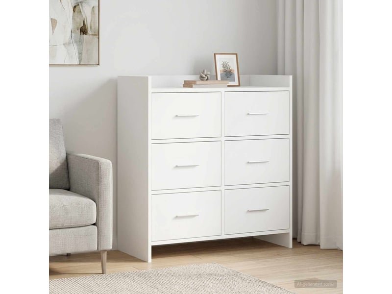 Buffet - bahut - meuble de rangement blanc 75 x 33 x 80 cm bois d'ingénierie  - Conforama B