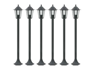 Lot de 6 lampes de jardin à piquet style d'ambiance 110 cm en aluminium vert foncé 02_0045890