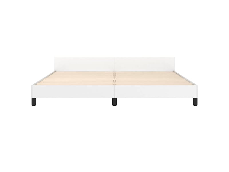  Lit double- lit adulte -  cadre de lit avec tête de lit sans matelas blanc 200x200 cm  - Conforama D