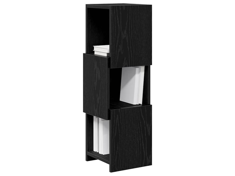  Meuble d'angle, meuble de rangement salon 25,5x25x80cm bois d'ingénierie chêne noir  - Conforama C